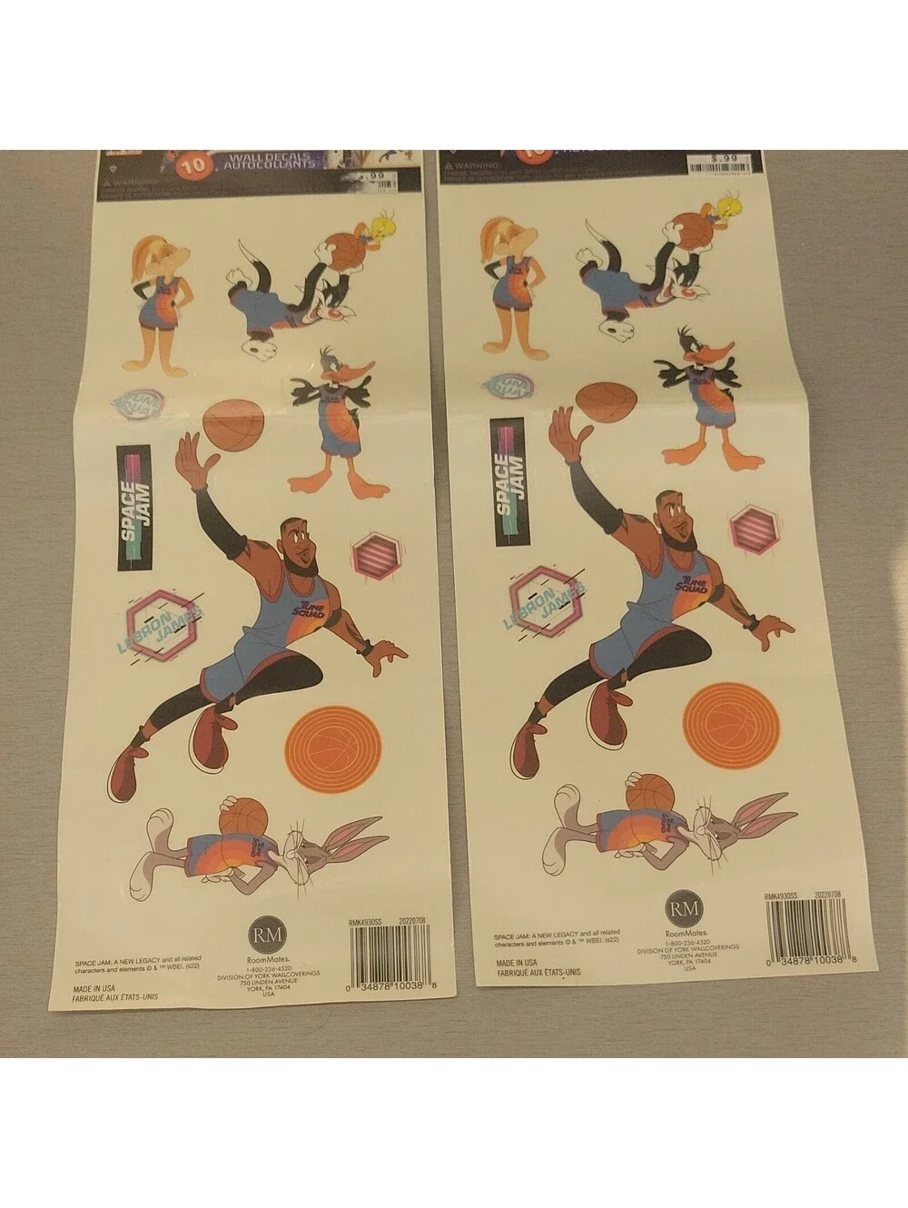 RoomMates Space Jam A New Legacy Looney Tunes LeBron Wall Decals Lot